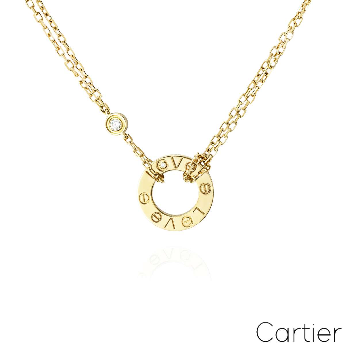 Cartier 18k Yellow Gold Diamond Love Necklace B7219500 Cartier 18k Yellow Gold Diamond Love Necklace B7219500